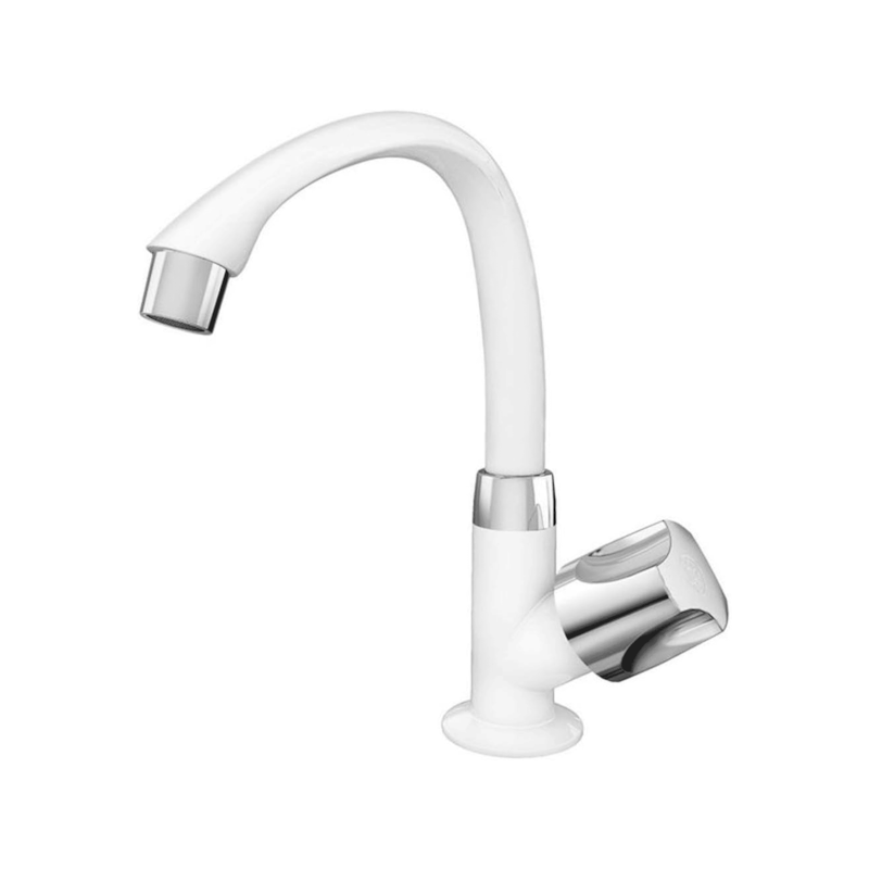 Torneira Plástica Orbe para Lavatório de Mesa Bica Alta Branco/Cromado Tigre