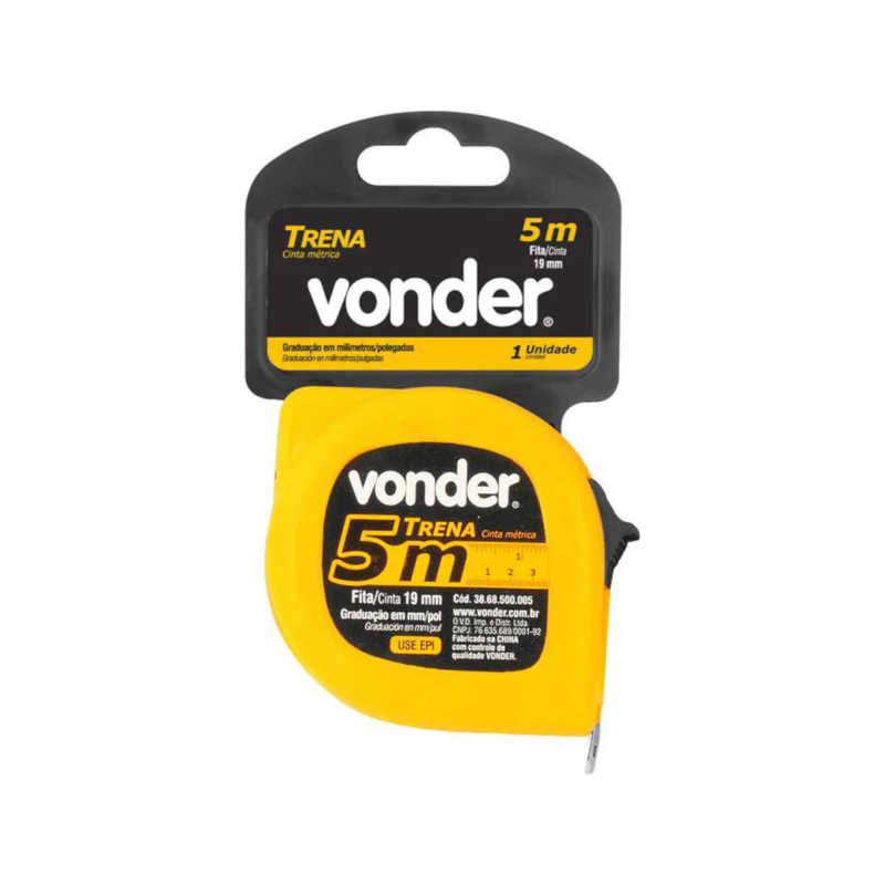 Trena de Aço 5 Metros x 19mm Econômica Vonder