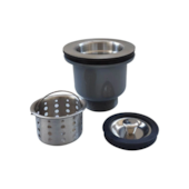 Válvula para Pia Americana de Inox 3.1/2" com Cesto Cromado Qualiz