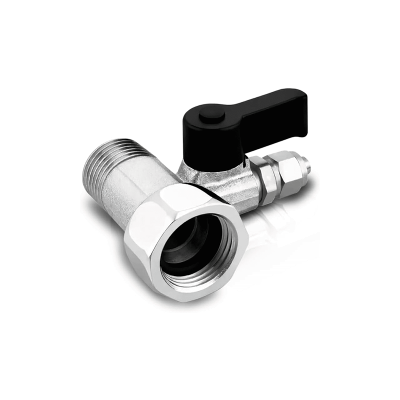 Válvula Rosca Macho 1/2"x1/2" Fêmea Saída para Mangueira 1/4" Hidrofiltros 