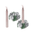 Velas 2 Peças com Castiçal 8x15cm Zein (Cores Sortidas)