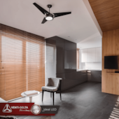 Ventilador de Teto Ideal LED 3 Pás Preto 220V C3V Venti Delta
