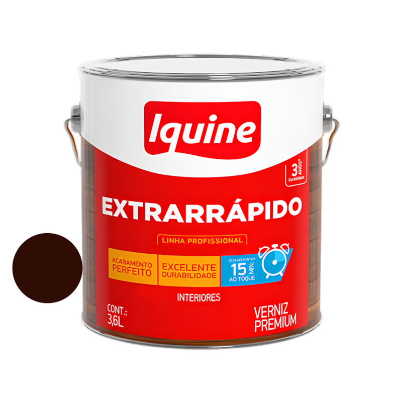 Verniz Extra Rápido Nogueira 3,6L Iquine