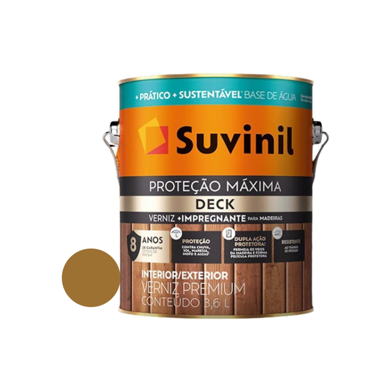 Verniz Proteção Máxima Deck Acetinado Canela 3,6L Suvinil