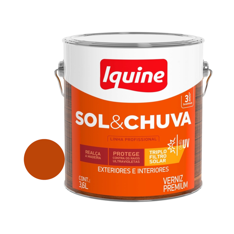 Verniz Sol e Chuva Mogno 3,6L Iquine