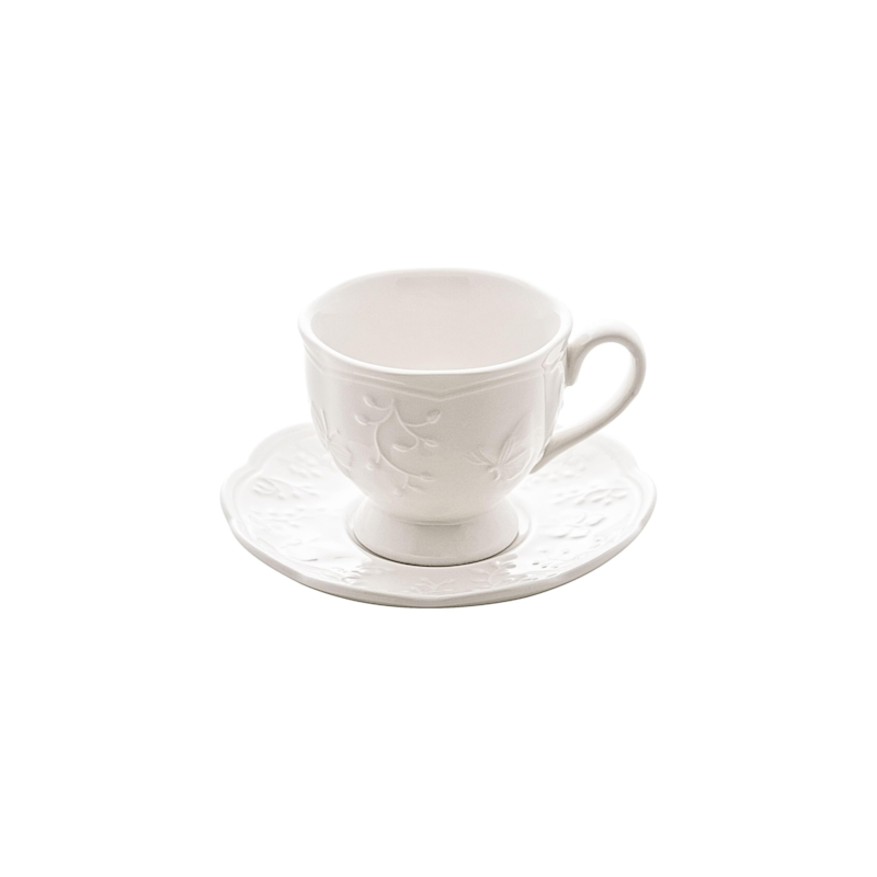 Xícara Café New Bone Butterfly Flower 100ml Lyor