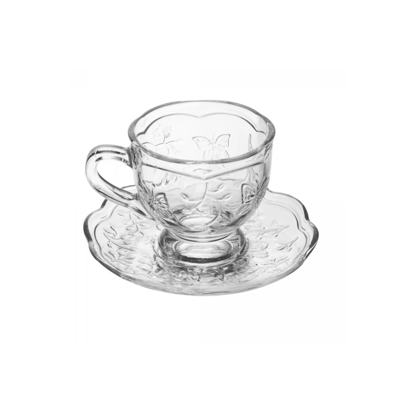 Xícara com Pires Café Butterfly 180ml Lyor