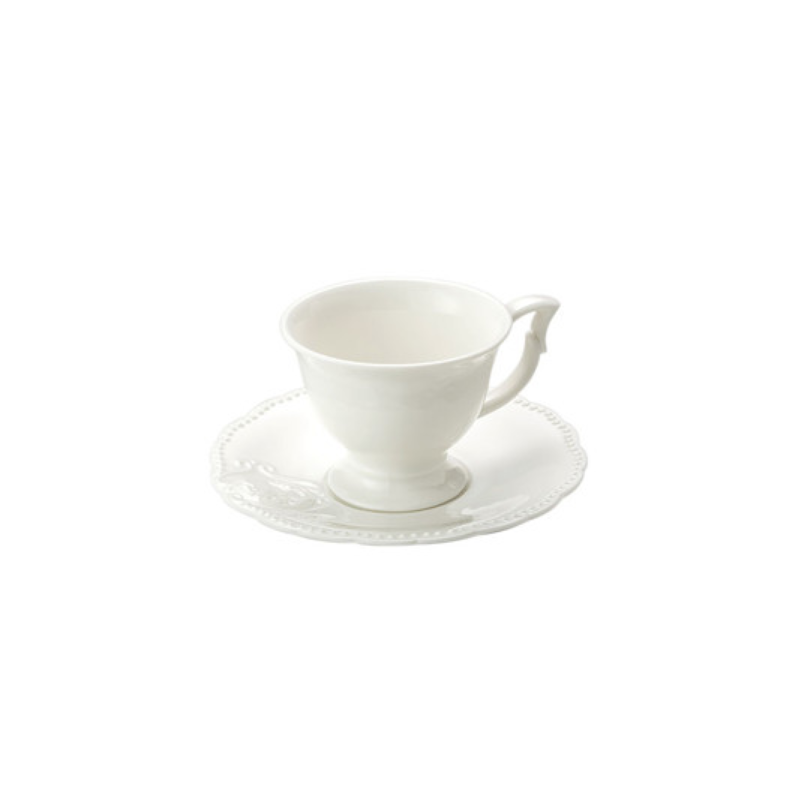 Xícara de Café com Pires Porcelana Branco 100ml Lyor 