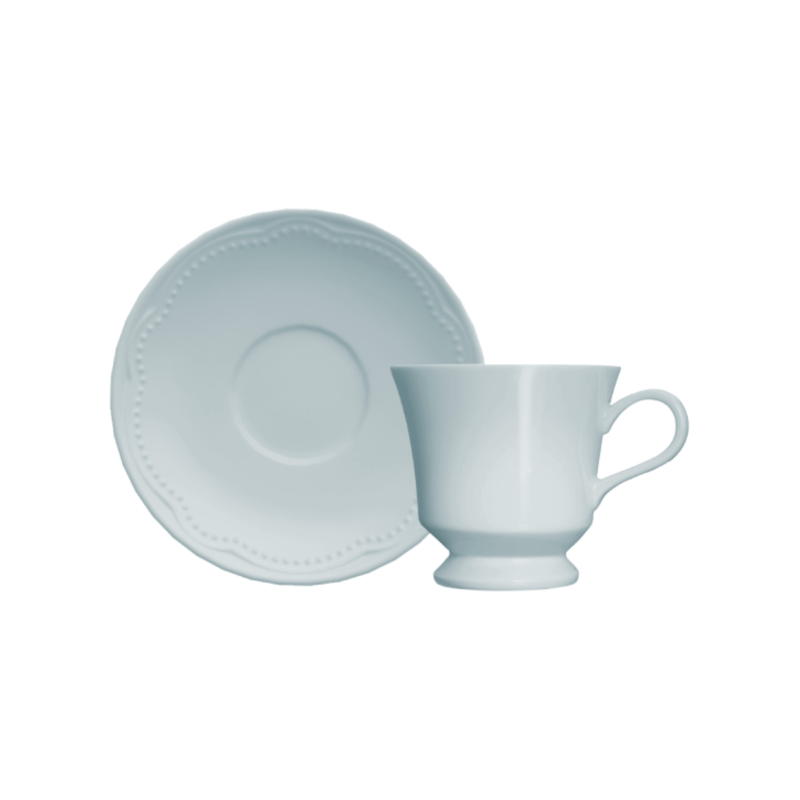 Xicara de Chá com Pires Azul Vintage Cottage Germer